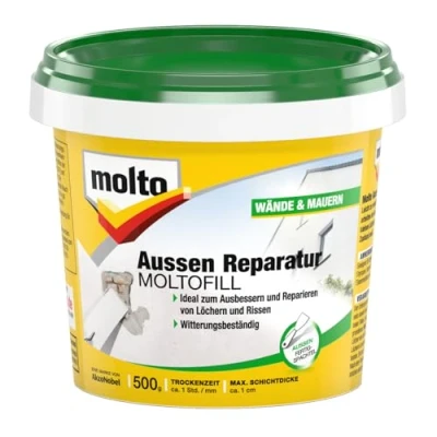 Abbildung von Molto Reparatur Moltofill Aussen, Fertigspachtel, weiß, 500g