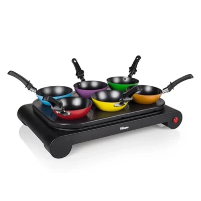 Abbildung von Tristar BP 2827 Party Wok Set Auch als Crêpe und Bratpfanne verwendbar Leistung: 1000 W Schwarz