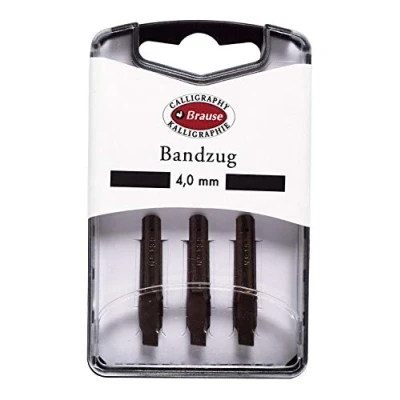 Abbildung von Brause 318040B Packung mit 3 Federn Bandzug, 4 mm, ideal für gotische Buchstaben, die Kalligraphie, 1 Pack