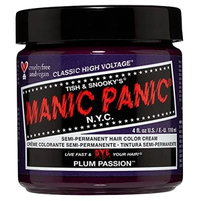 Abbildung von Manic Panic Plum Passion Classic Creme, Vegan, Cruelty Free, Purple Semi Permanent Hair Dye 118ml
