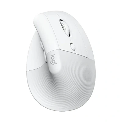 Abbildung von Logitech Lift Vertikale Ergonomische Maus, Kabellos, Bluetooth oder Logi Bolt USB Empfänger, Leise Klicks, 4 Tasten, Kompatibel mit Windows/macOS/iPadOS, Laptop, PC Weiß