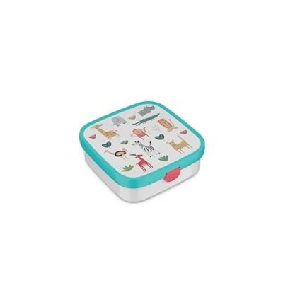 Abbildung von Mepal Bento Brotdose Groß Campus Lunchbox für Kinder Inklusive 2 auslaufsicheren Fächern &amp; Gabel Fach ist mikrowellengeeignet 2x 200 + 1250 ml Animal Friends