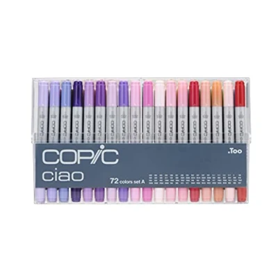 Abbildung von COPIC Ciao Marker Set A mit 72 Farben, Allround Layoutmarker, im praktischen Acryl Display zur Aufbewahrung und einfachen Entnahme