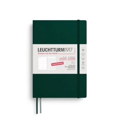 Abbildung von LEUCHTTURM1917 372625 Wochenkalender &amp; Notizbuch Medium (A5) 2026, 18 Monate 07.2025 12.2026, Softcover, Forest Green, Deutsch