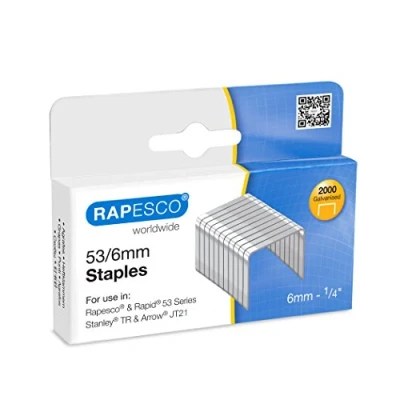 Abbildung von Rapesco 0751 53/6mm verzinkte Tackerklammern, 2000 Stück