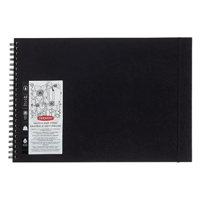 Abbildung von Derwent Sketch &amp; Store Hardcover Skizzenbuch, A3 Querformat, Zeichnen Schreiben, 56 Blatt, Säurefreies Papier, Buch, Spiralgebundener Buchrücken, Professionelle Qualität, 2102174