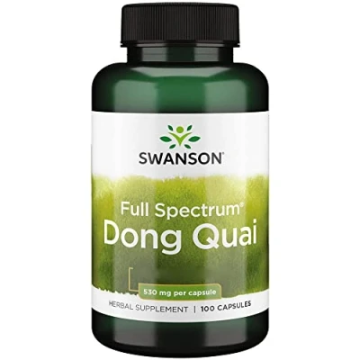 Abbildung von Swanson Full Spectrum Dong Quai Root (Dong Wurzel), 530mg, 100 Kapseln, Laborgeprüft, Sojafrei, Glutenfrei, Ohne Gentechnik