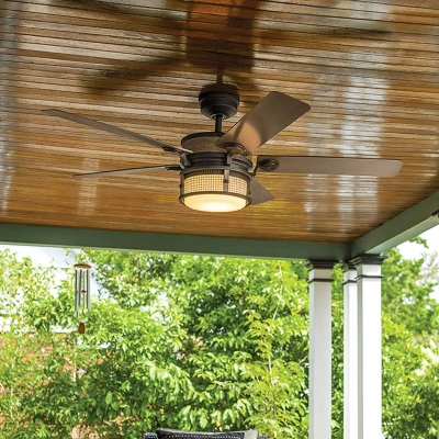 Abbildung von Kichler Deckenventilator AHRENDALE für den Innen und Aussenbereich Ø152cm IP44 antikgrau