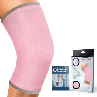Abbildung von Von Ärzten Entworfen Knie Bandage/Kniestütze, Kniebandagen für Linderung bei Arthritis, Sehnenentzündung, Verletzung, Kniebandage Männer/Damen [Einzelstück, Pink,