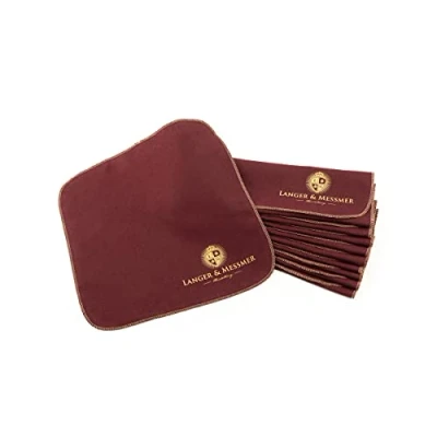 Abbildung von Langer &amp; Messmer Poliertücher für Glattleder aus 100% Baumwolle im praktischen Set Das Schuhputztuch die professionelle Schuhpflege (Bordeaux Beige)