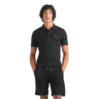 Abbildung von Calvin Klein Jeans Embro Badge SLIM POLO Poloshirt, Herren, Größe: XL, Black
