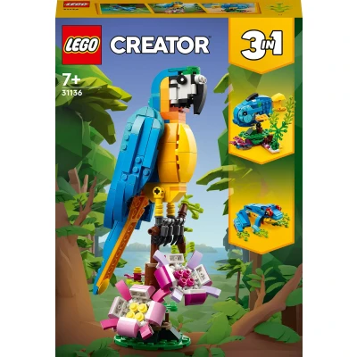 Abbildung von LEGO 31136 Creator 3IN1 Exotische Papegaai Kikker VIS Baukästen &amp; Konstruktionsspielzeug für Kinder, Größe: One Size, Multi coloured