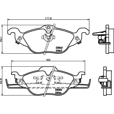 Abbildung von HELLA 8DB 355 008 571 Bremsbelagsatz mit akustischer Verschleißwarnung OPEL: Astra G CC, Convertible, Caravan