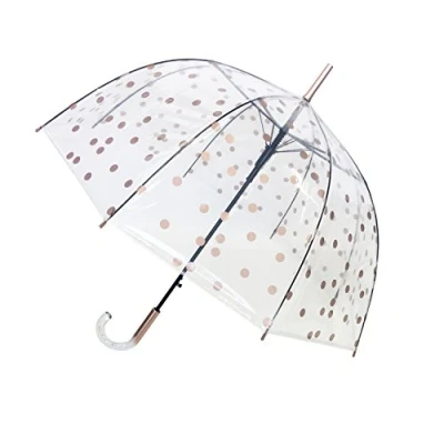 Abbildung von SMARTBULLE Transparenter langer Regenschirm Glockenform; Stabil; Automatische Öffnung; Durchmesser=85cm; Griff; für Frauen/Damen; Muster KUPFERPFEIFE