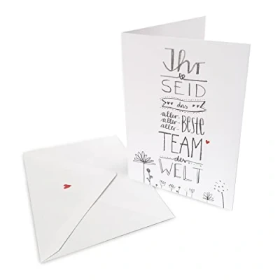 Abbildung von Glückwunschkarte für das beste Team der Welt Grußkarte oder Dankeschön Karte zum Abschied, zu Weihnachten zwischendurch, Klappkarte mit Leinenstruktur inkl. Umschlag