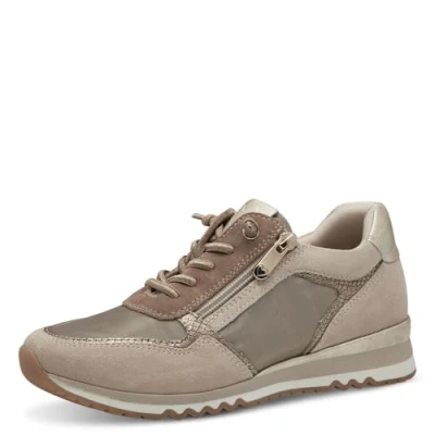 Abbildung von MARCO TOZZI Damen Sneaker flach mit Lederanteil Freizeit, Beige (Dune Comb), 38 EU