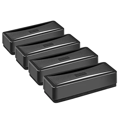 Abbildung von Amazon Basics Schwamm für trocken abwischbare Whiteboards, 4er Pack, schwarz