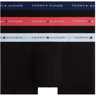 Abbildung von Tommy Hilfiger Herren 3er Pack Boxershorts Trunks mit Logobund, Mehrfarbig (FRS Cran/SWT Blu/NGHT Sky), M