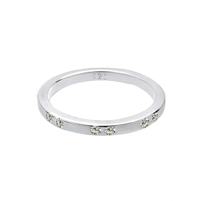 Abbildung von Elli Basic Crystals Ring, Damen, Größe: 54, Grau