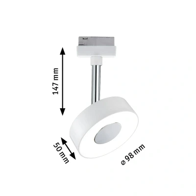Abbildung von Paulmann Schienensystem Leuchten »URail Schienenspot Circle Einzelspot 222lm 5,3W 2700K 230V Chrom matt«, (1 tlg.), dimmbar,
