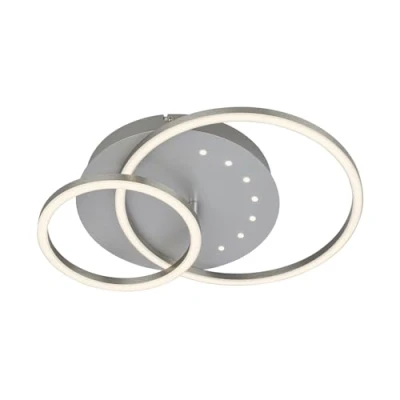 Abbildung von BRILONER LED Deckenlampe mit kleinen Dots, warmweißes Licht, Schwenkbare Deckenleuchte, Lampe Alufarbig, 24W Wohnzimmerlampe Speicherfunktion, 400x300x75 mm (LxBxH), Silber