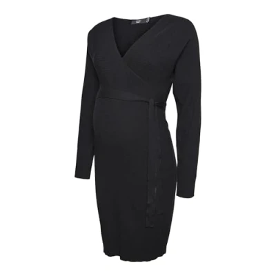 Abbildung von VERO MODA Female Strickkleid Normal geschnitten V Ausschnitt Langes Kleid