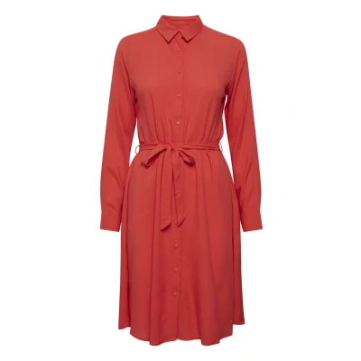 Abbildung von ICHI Ihmain DR Blusenkleid, Damen, Größe: 36, Poppy red