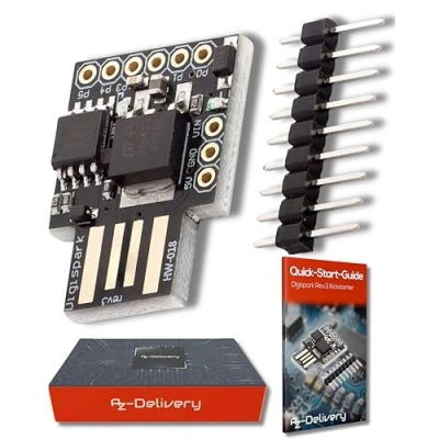 Abbildung von AZDelivery Digispark Rev.3 Kickstarter mit ATTiny85 und USB kompatibel Arduino inklusive E Book!