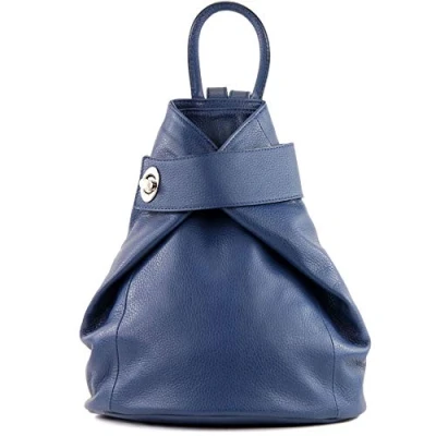 Abbildung von modamoda de T179 ital: Damen Rucksack Tasche aus Leder, Farbe:Saphirblau