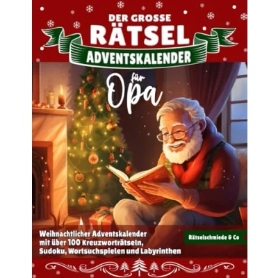 Abbildung von Der Große Rätsel Adventskalender für Opa: Mit über 100 liebevoll gestalteten Kreuzworträtseln, Sudokus, Wortsuchspielen etc. I Festlich, groß, leicht lesbar und perfekt Opas