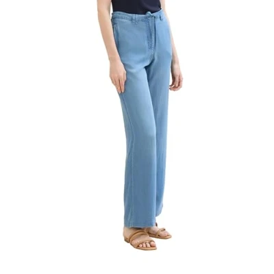 Abbildung von TOM TAILOR Damen Wide leg Hoseaus Denim tencel , Clean Mid Stone Blue Denim, 36/30