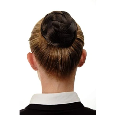 Abbildung von WIG ME UP Haarknoten Dutt Haarteil aufwendig geflochten Brautschmuck Tracht Steck Kamm Haarnadel Braun Mittelbraun Q399D 6