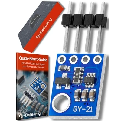 Abbildung von AZDelivery GY 21 HTU21 Feuchtigkeit und Temperatur Sensor kompatibel mit Arduino Raspberry Pi inklusive E Book!