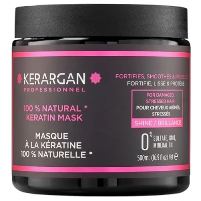 Abbildung von Kerargan Ultra reparierende Keratin Haarmaske für strapazierte und gestresste Haare Stärkt, Glättet Schützt Ohne Sulfate, GVO, Mineralöl 500ml