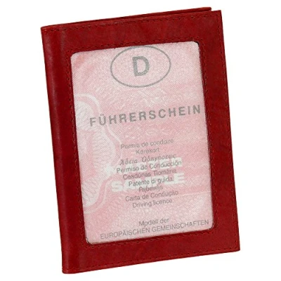 Abbildung von Leder Ausweisetui Ausweishülle Kreditkartenetui Ausweismappe Kartenetui KFZ Mappe Etui Farbe Rot