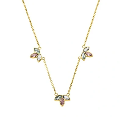Abbildung von Purelei® Flowery Halskette (Gold), Damen aus langlebigem Edelstahl, Wasserfester Schmuck, 40 45 cm Länge verstellbar