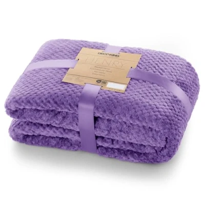 Abbildung von DecoKing Kuscheldecke 220x240 cm violett Decke Microfaser Wohndecke Tagesdecke Fleece weich sanft kuschelig skandinavischer Stil lila Henry