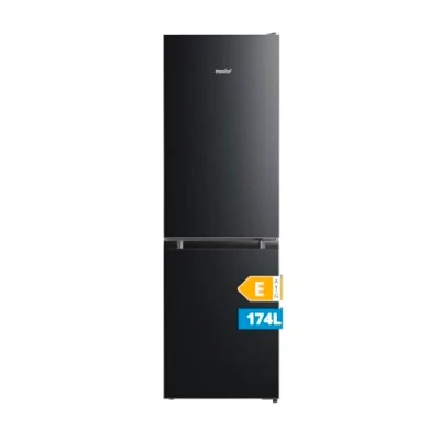 Abbildung von Comfee RCB169DK2(E) Kühl /Gefrierkombination/150 cm Höhe/Low Frost/Einstellbare Kühlschranktemperatur/LED Licht/195 kWh/Jahr/115L Kühlteil/59L Gefrierteil/Schwarz
