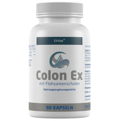 Abbildung von Colon Ex, 90 Kapseln Premiumqualität mit Flohsamenschalen und Magnesium, 100 Prozent natürlich sanft, 1er Pack (1 x 81 g)