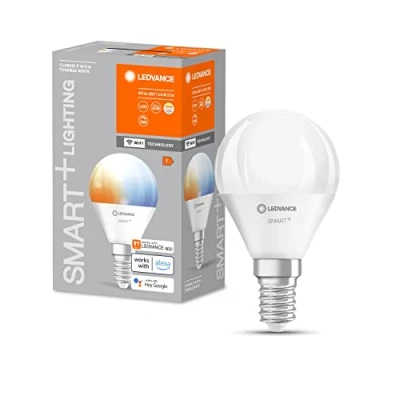 Abbildung von LEDVANCE Smarte LED Lampe mit WiFi Technologie,Sockel E14,Dimmbar,Lichtfarbe änderbar(2700 6500K),RGB Farben änderbar,ersetzt Glühlampen 40 W,SMART+ Mini Bulb Multicolour,4er Pack,Multipack