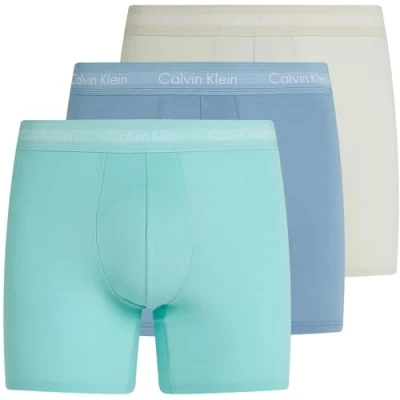 Abbildung von Calvin Klein Herren 3er Pack Boxershorts Briefs Boxer Brief Stretch, Mehrfarbig (Faded Denim, Celadon Tint, Beau Bl), S