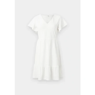 Abbildung von ONLY Damen Onlsandra S/S V neck Dress Jrs, Cloud Dancer, S