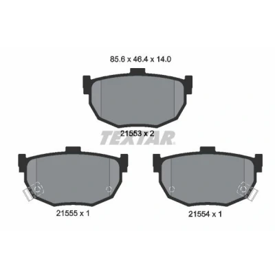 Abbildung von TEXTAR 2155301 Bremsbelagsatz mit akustischer Verschleißwarnung HYUNDAI: Coupe II, Tiburon COUPE, NISSAN: MAXIMA 2, KIA: Cerato Saloon