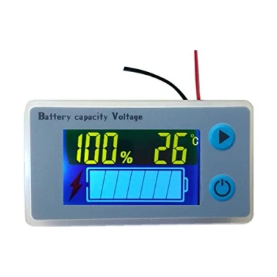 Abbildung von Multifunktionaler Batteriekapazitätsmonitor 10 100 V Programmierbarer Batteriestand Spannungs Temperaturmesser (12V)