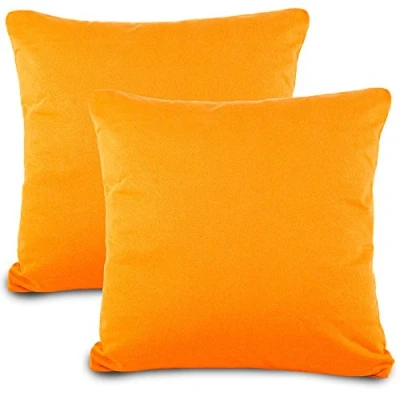 Abbildung von aqua textil Classic Line Kissenbezug 2er Set 80 x cm orange Baumwolle Kissen Bezug Kissenhülle, Kopfkissenüberzug, Pillowcase, Bettkissen, Kopfkissenbezug, Reißverschluss Jersey