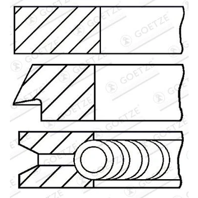 Abbildung von GOETZE ENGINE 08 422200 00 Kolbenringsatz 80 BMW: 3 Convertible, 5 Touring, Z3 Roadster