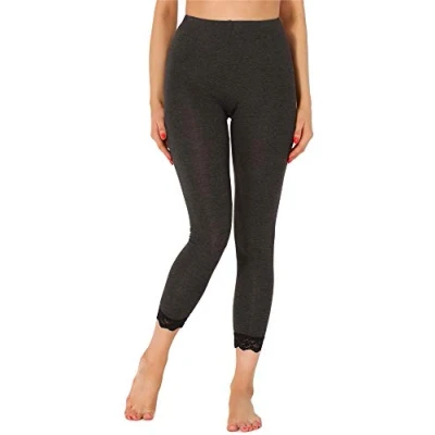 Abbildung von Merry Style Damen 7/8 Leggings mit Spitze MS10 342(Dunkelmelange,M)