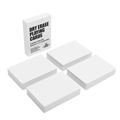 Abbildung von Apostrophe Games Trocken abwischbare Leere Spielkarten mit Box, Pokergröße 6,3 cm x 8,8 cm, 180 Wiederverwendbare Karten