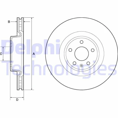 Abbildung von DELPHI BG9173C Bremsscheibe 345 30 5 Belüftet beschichtet unbehandelt ohne Radlager, ABS Sensorring AUDI: A6 C7 Allroad