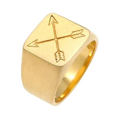 Abbildung von Kuzzoi Basic Arrows Ring goldcoloured, Herren, Größe: 62, Gold coloured